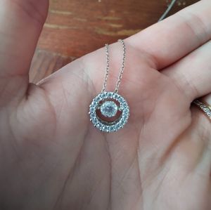 Diamond Heartbeat Necklace.925 Silver